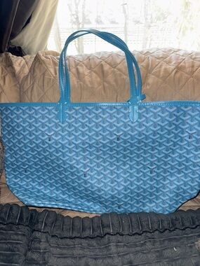 New Large Baby Blue Patterned Tote Bag Shoulder Tote
